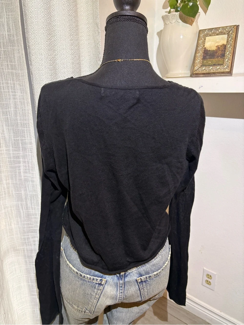 Zara one button top with sequins size M